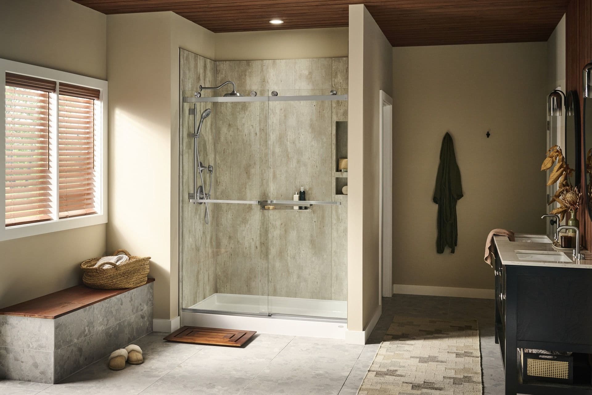 Tub to shower